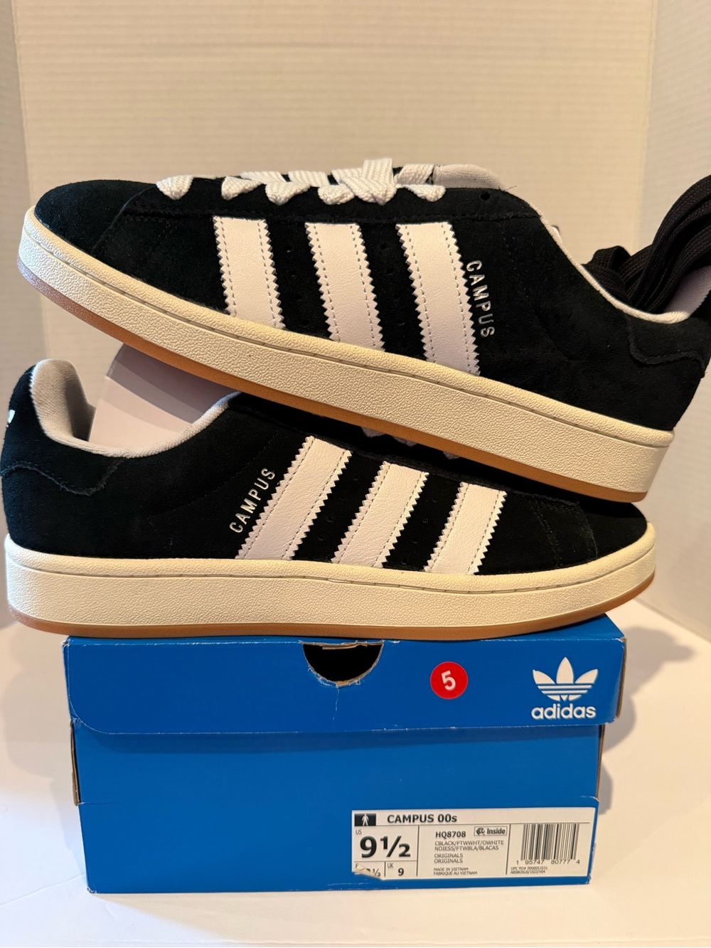 adidas Campus Suede Sneakers in Black & White